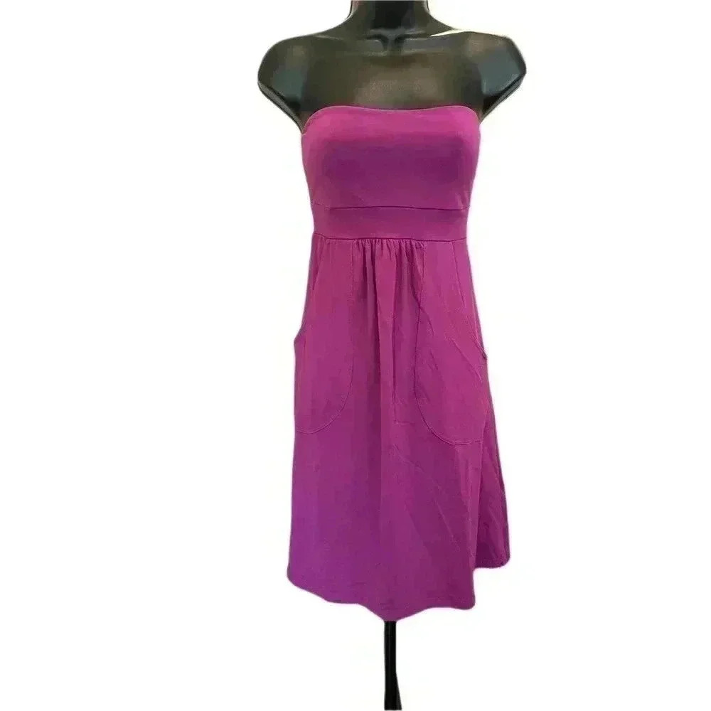 SUSANA MONACO Plum Strapless Mini Dress with Pockets - size XS